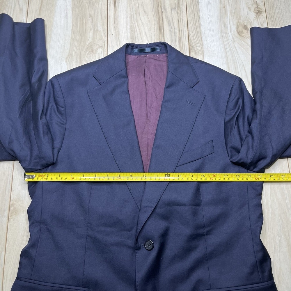 Hubscher Vitale Barberis Canonico Perennial. Wool Navy Blue Sports Coat Mens 38R - Picture 5 of 15
